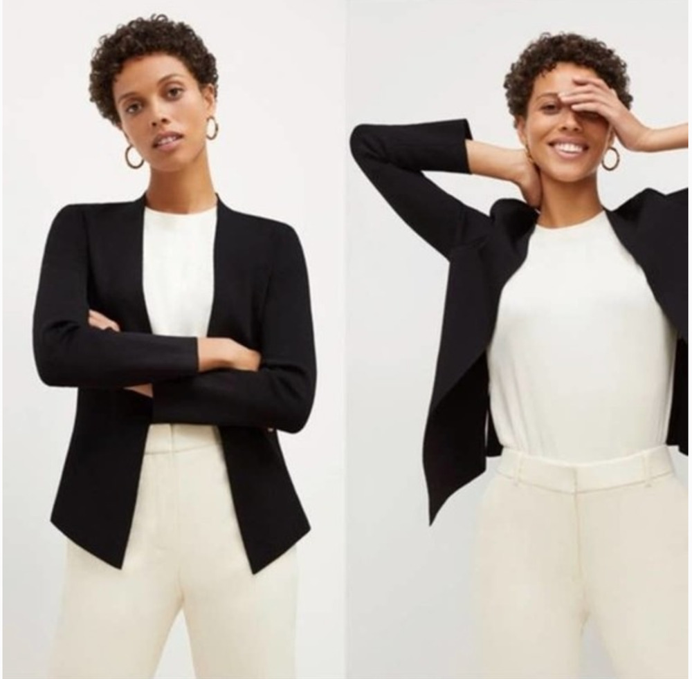 MM Lafleur Woolf Jardigan Cardigan Jacket M Black Blazer M.M. LaFleur Capsule